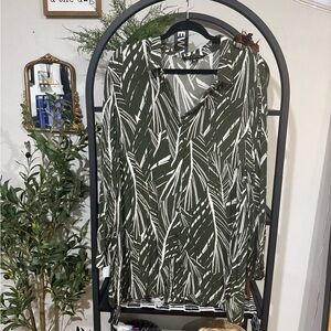 Zac & Rachel  Green tropical Button Down Shirt size xl